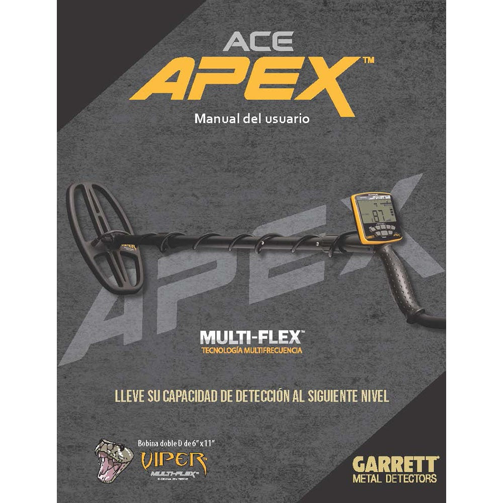 Garrett Ace Apex Metal Detector Instruction Manual - Digital PDF Download for Treasure Hunting & Outdoor Adventures