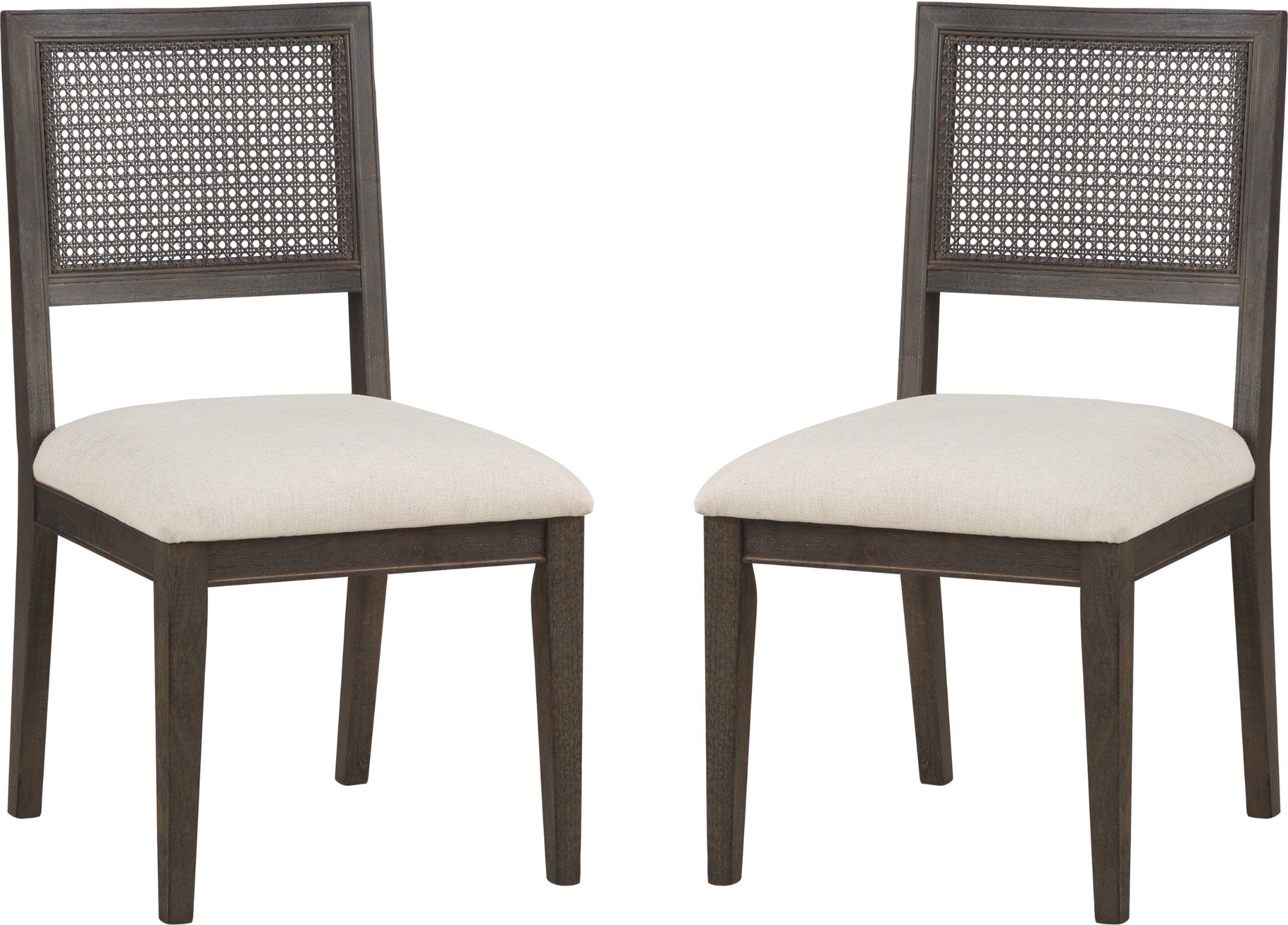Office Star Lantana Cane Back Dining Chairs - Set of 2, Natural Rattan Seat, Sturdy Metal Frame - Perfect for Kitchen, Dining Room, or Outdoor Patio Furniture