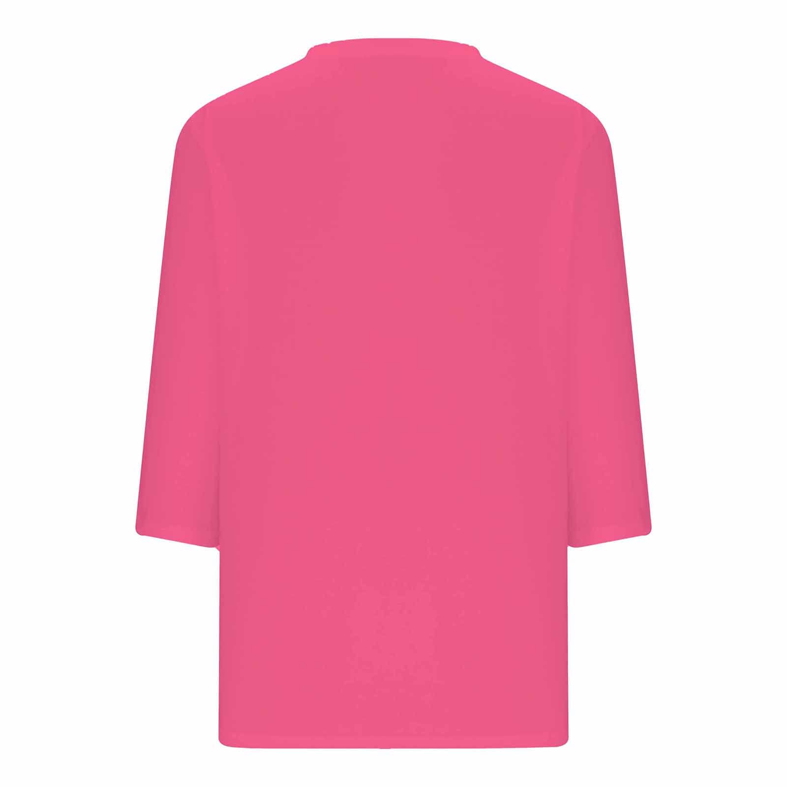 Women's 3/4 Sleeve V-Neck Summer Tops - Casual Loose Fit Blouse for Work & Outings
