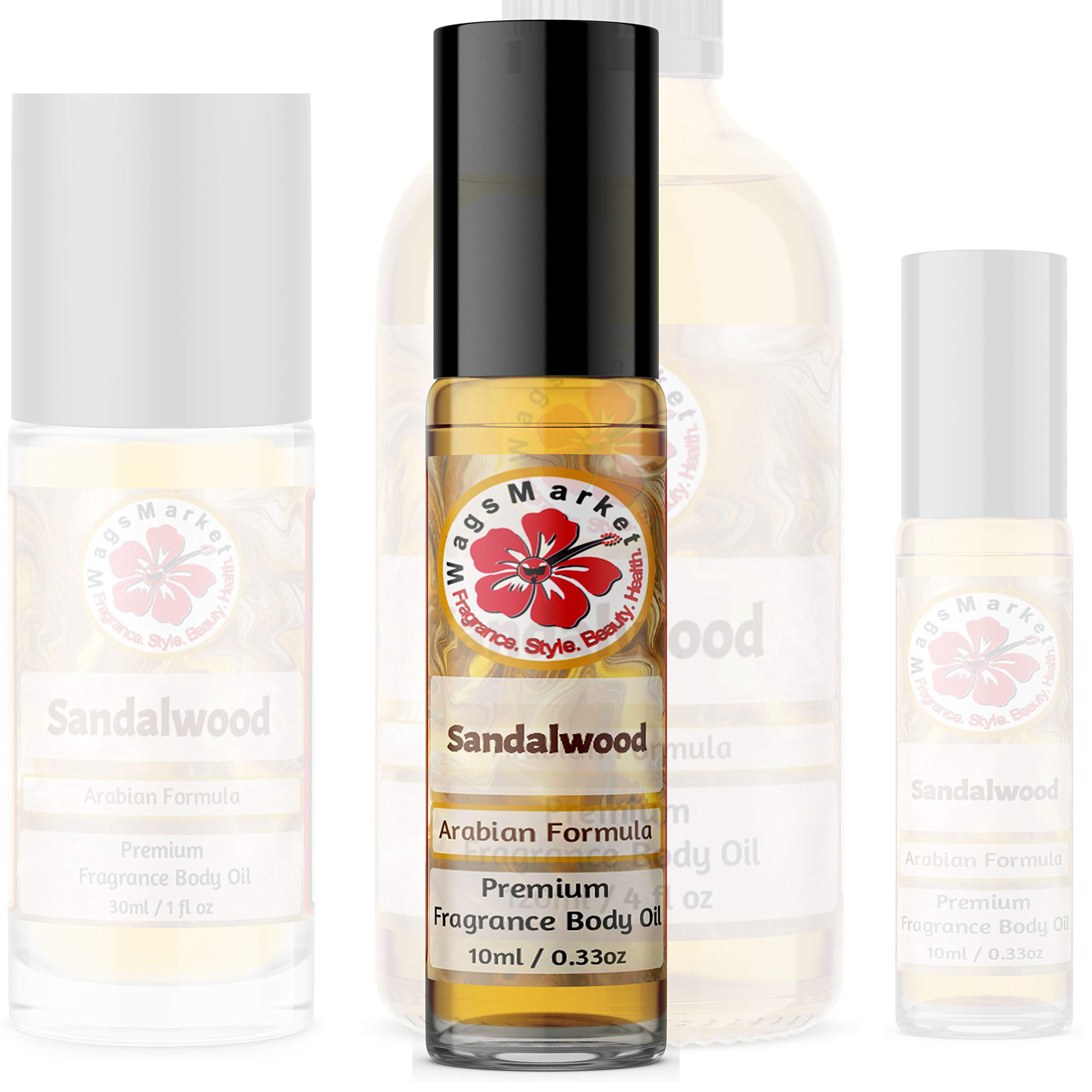 WagsMarket - Premium Sandalwood Perfume Oil for Women & Men, Long-Lasting Roll-On Fragrance (0.33oz) - Perfect for Daily Wear, Date Nights & Gifts