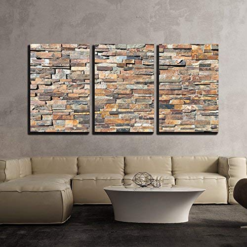 wall26 - 3 Piece Canvas Wall Art Set - Natural Stone Texture Modern Home Decor - Stretched & Framed Ready to Hang - 24