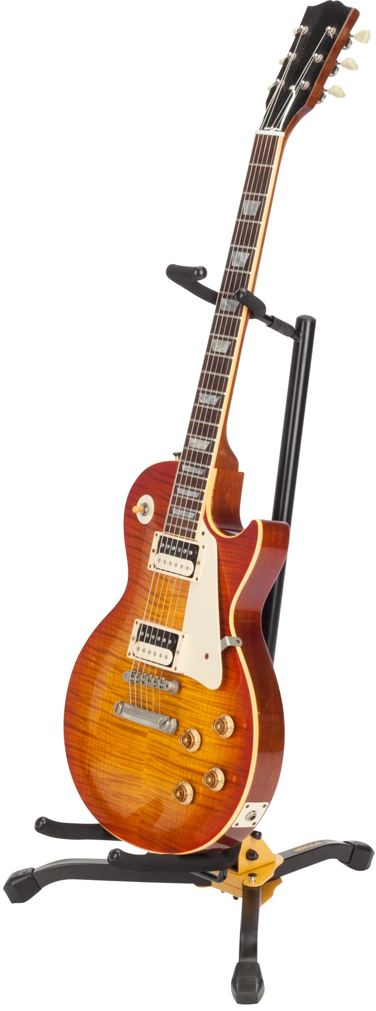 Hercules Stands GS405B SHOKSAFE Guitar Stand - Heavy Duty Black Guitar Holder for Acoustic & Electric Guitars - Perfect for Home, Studio & Stage Use