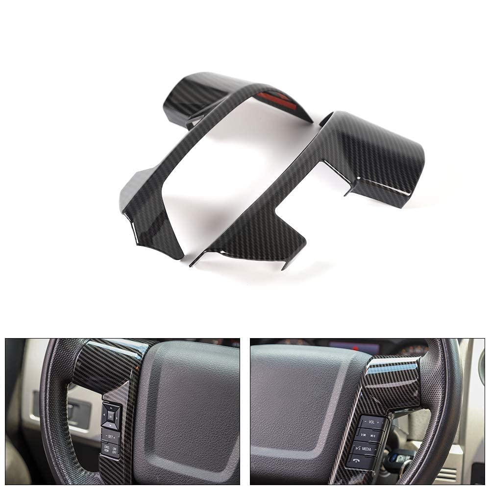 Carbon Fiber Steering Wheel Trim Cover for 2009-2014 Ford F150 SVT Raptor - Interior Upgrade Accessory | Perfect for Off-Roading & Truck Customization
