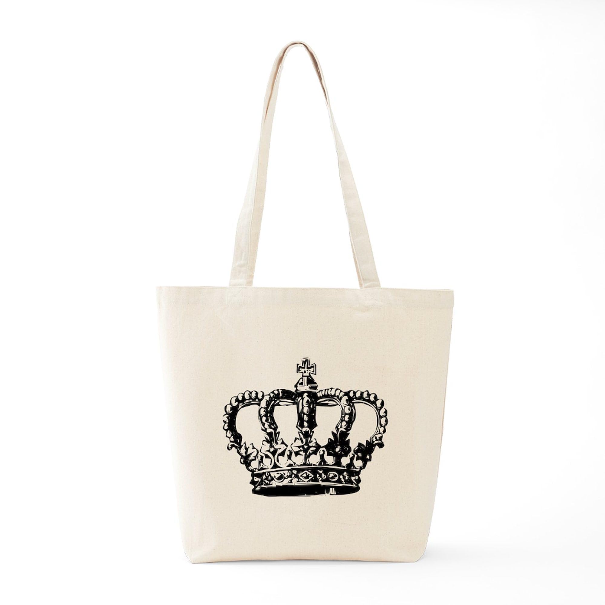 Eco-Friendly Black Crown Canvas Tote Bag - Reusable Natural Cotton Shopping Bag for Groceries, Beach & Daily Use | CafePress