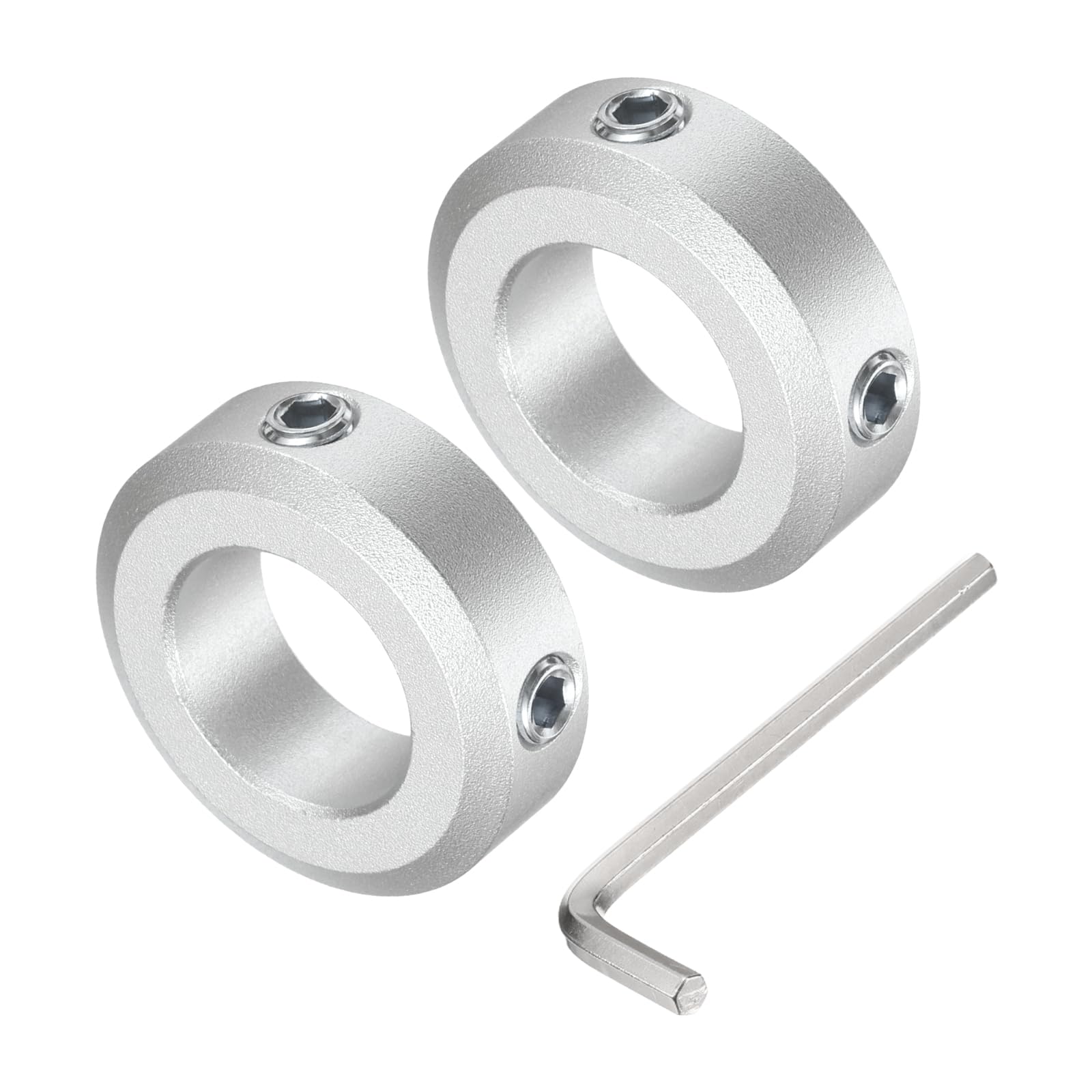 uxcell 2pcs Aluminum Alloy Shaft Collar for 18mm Shaft - 32mm OD, 10mm Thickness with M6 Set Screws & Wrench - Perfect for Machinery, Robotics and DIY Projects