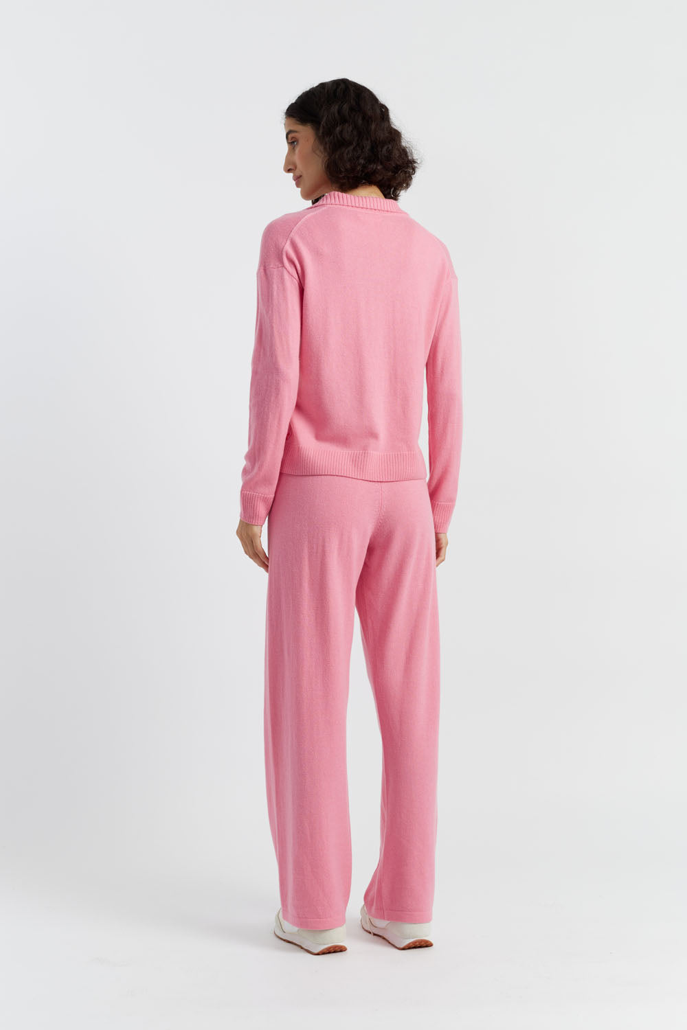 Pink Wool Cashmere Collared Sweater for Women - Soft Winter Pullover Knit Top - Perfect for Office Wear & Casual Outings