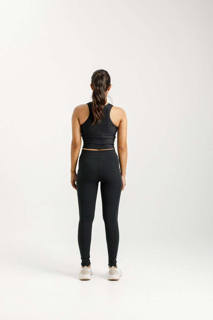 High Waist Drawstring Pocket Leggings for Women - Comfortable Workout Yoga Pants with Side Pockets - Perfect for Gym, Running, Lounge & Everyday Wear - Black