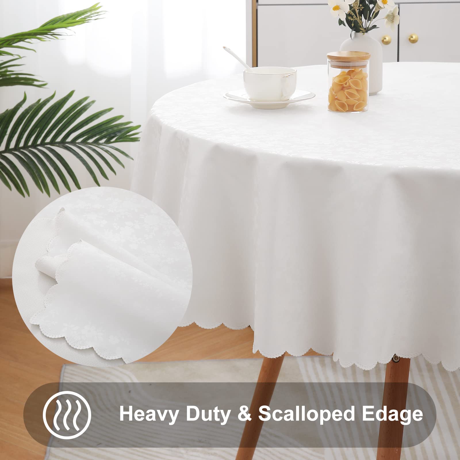 Smiry Waterproof Heavy Duty Vinyl Tablecloth, 70