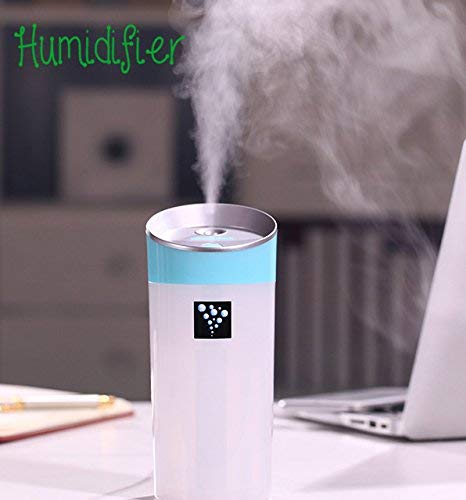Anion Air Humidifier with LED Night Light - 500ml Ultrasonic Cool Mist Humidifier for Home, Office, Nursery & Car | Quiet Operation for Better Sleep, Skin Moisturizing & Air Purification | Perfect for Dry Climate, Allergies & Baby Rooms