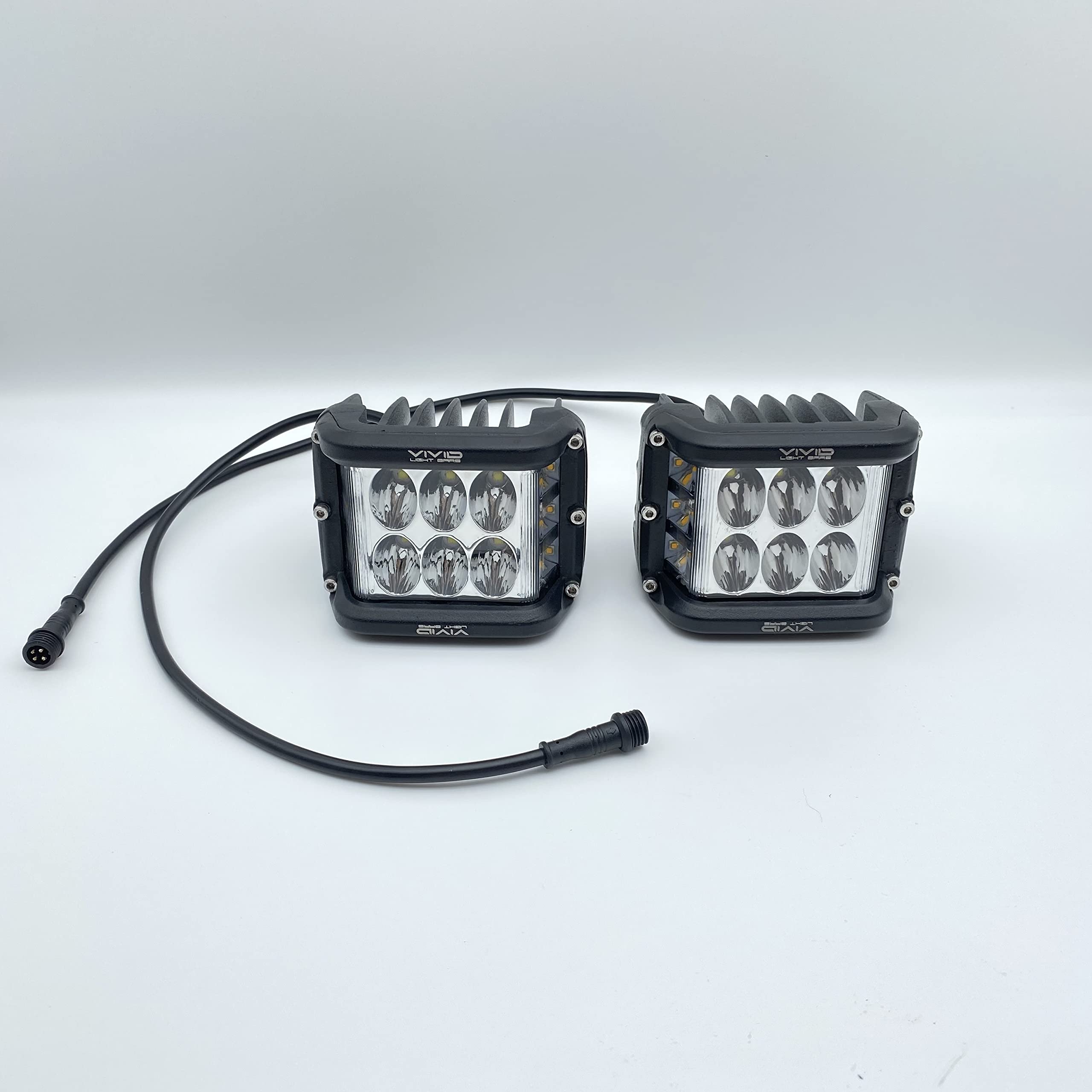 Vivid LED Strobe Lights for Trucks - 2 Pack (White+Amber) | Off-Road & Emergency Use