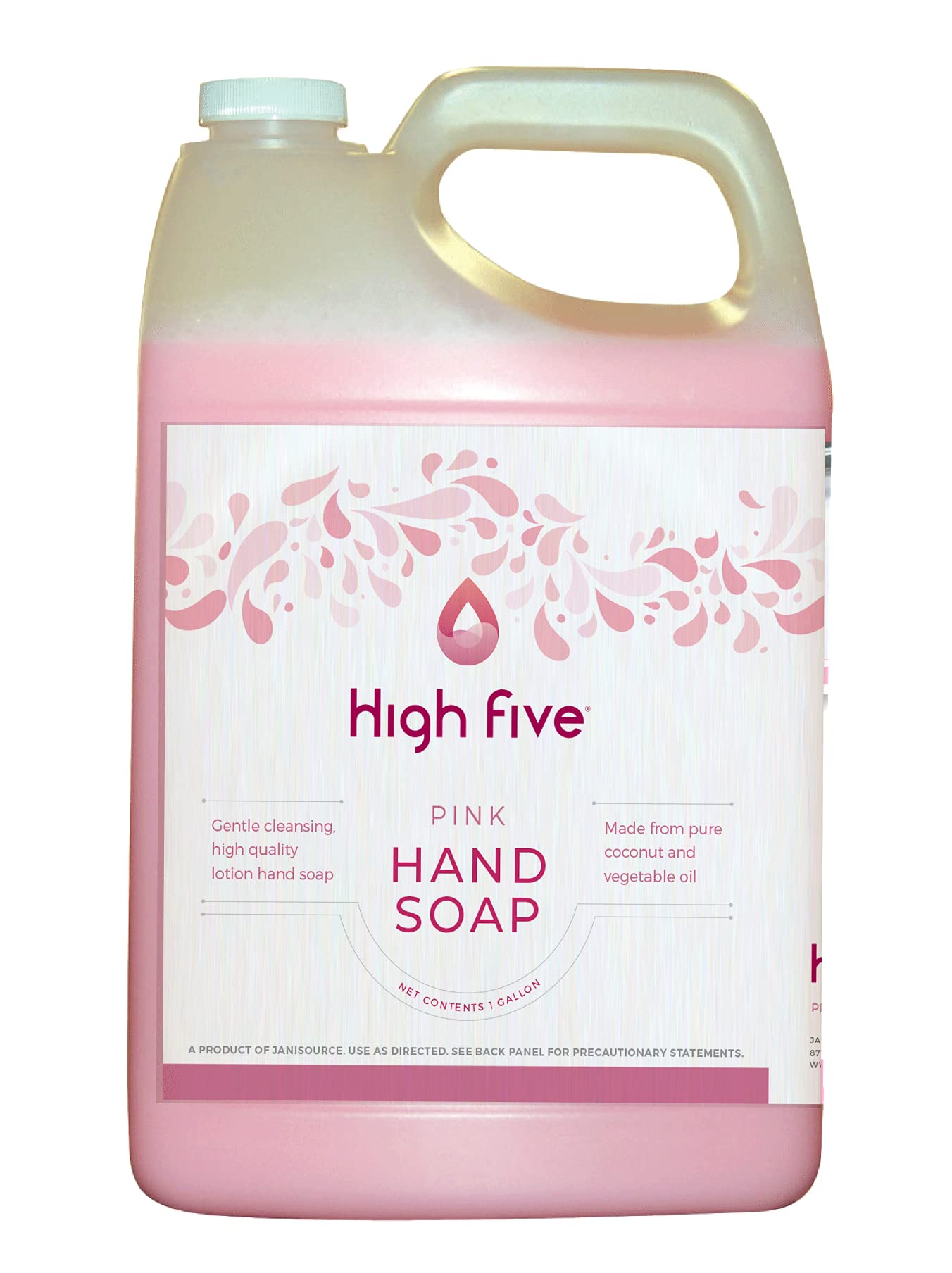 HighFive Pink Lotion Hand Soap - 1 Gallon Bulk Refill, Moisturizing & Antibacterial for Soft Skin | Ideal for Restaurants, Schools, and Home Use