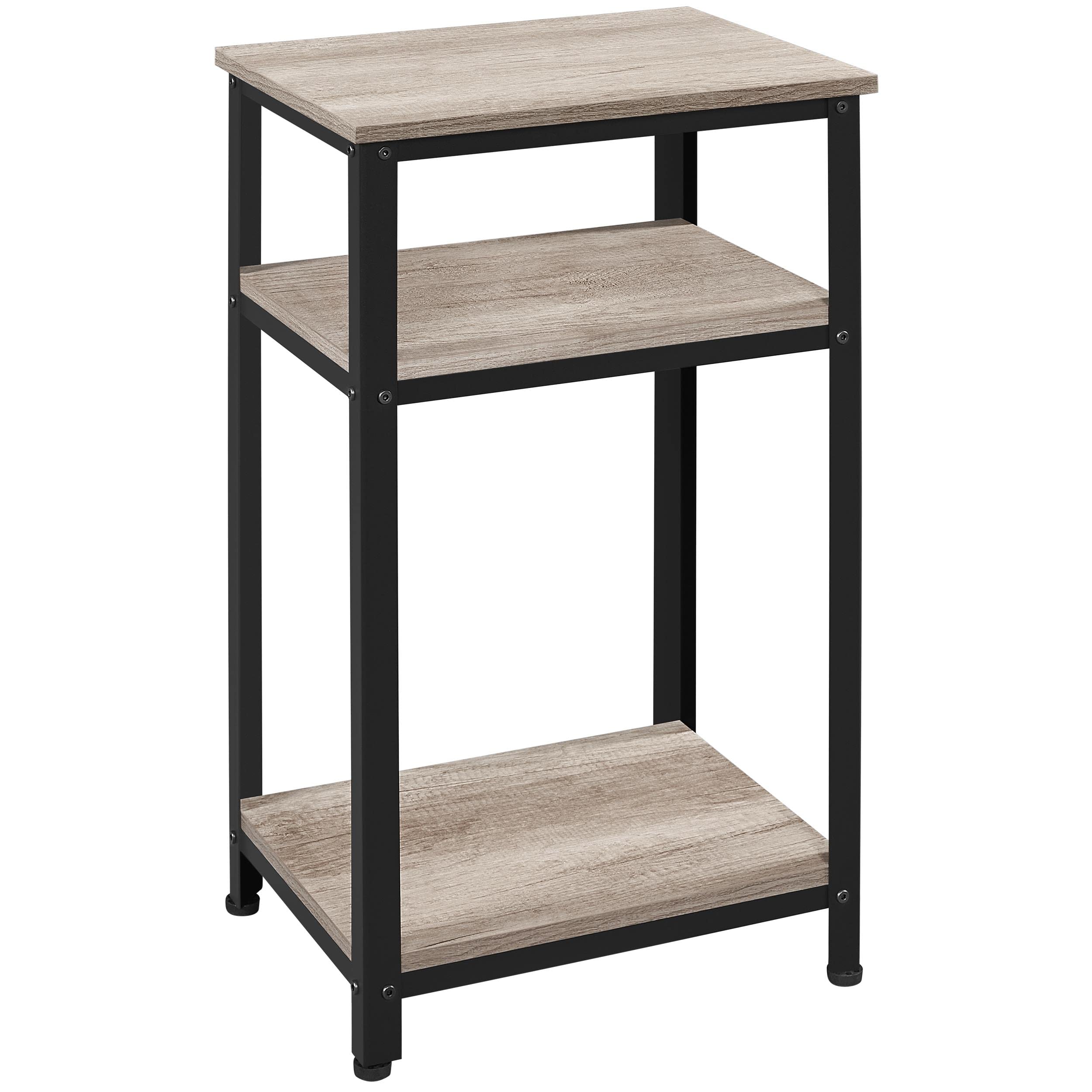 Yaheetech 30 Inch Tall 3-Tier End Table with Sturdy Wooden Shelves & Metal Frame - Small Side Table for Living Room, Office, Bedroom, Dorm - Space Saving Furniture in Gray (Perfect for Small Spaces & Home Decor)