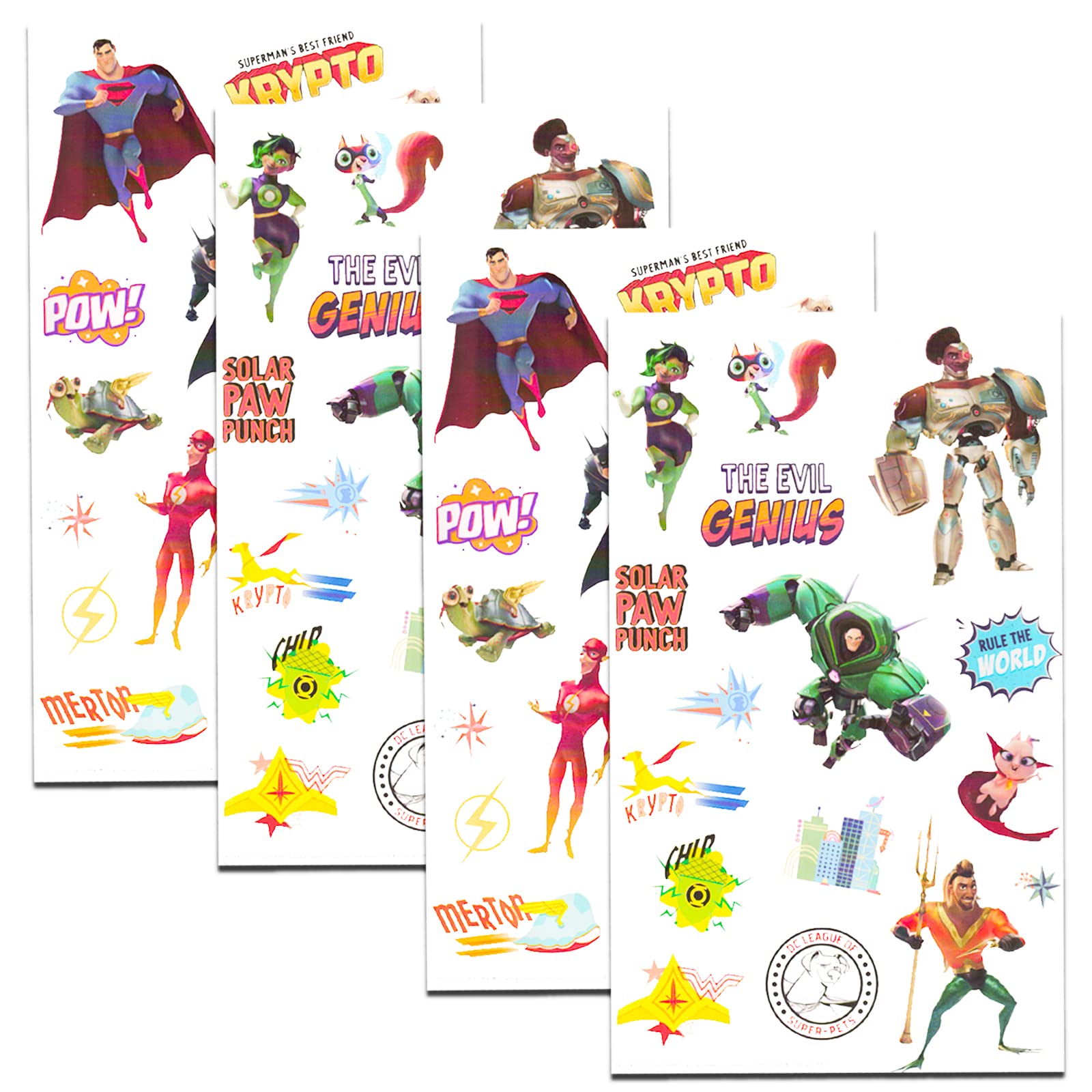 DC Superhero Stickers Party Favors Pack - 200+ Superhero Stickers (16 Sheets) with Wonder Woman, Batman, Superhero, Supergirl - Perfect for Birthday Parties, School Projects, Scrapbooking & Kids Activities
