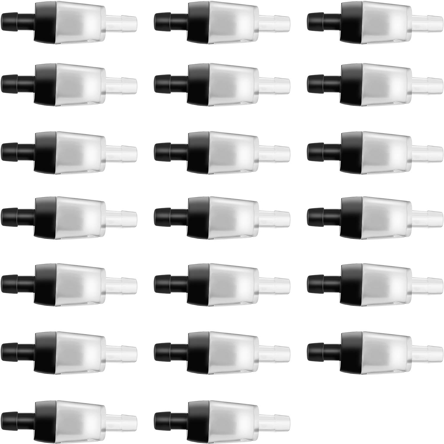 Leinuosen 20 Pack Aquarium Air Pump Check Valves - Plastic One Way Non-Return Check Valves for Fish Tank Accessories (Black) - Perfect for Freshwater & Saltwater Aquariums, Fish Breeding, and Hydroponics Systems