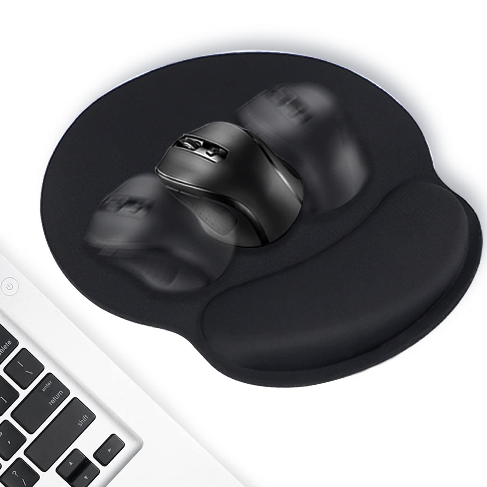 TONOS Ergonomic Mouse Pad with Memory Foam Wrist Rest - Comfortable Non-Slip Desk Pad for Computer, Laptop, Office & Home Use - Smooth Surface Gaming Mouse Mat for Wrist Pain Relief & Long Work Sessions