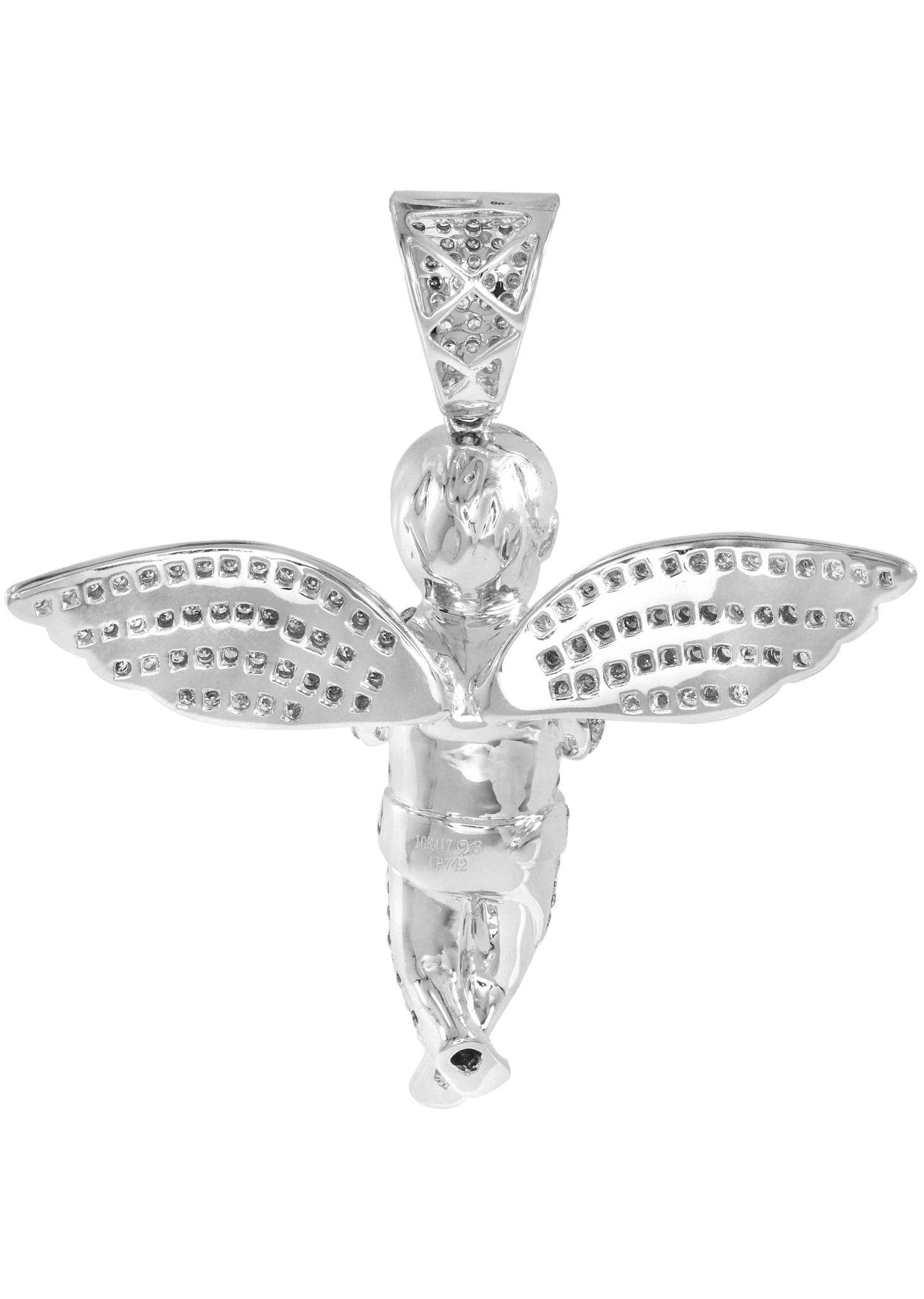 Diamond Angel Pendant Necklace - 26.69g (5.04 Carats) Genuine White Gold Jewelry for Women - Perfect for Gifts, Anniversaries & Special Occasions