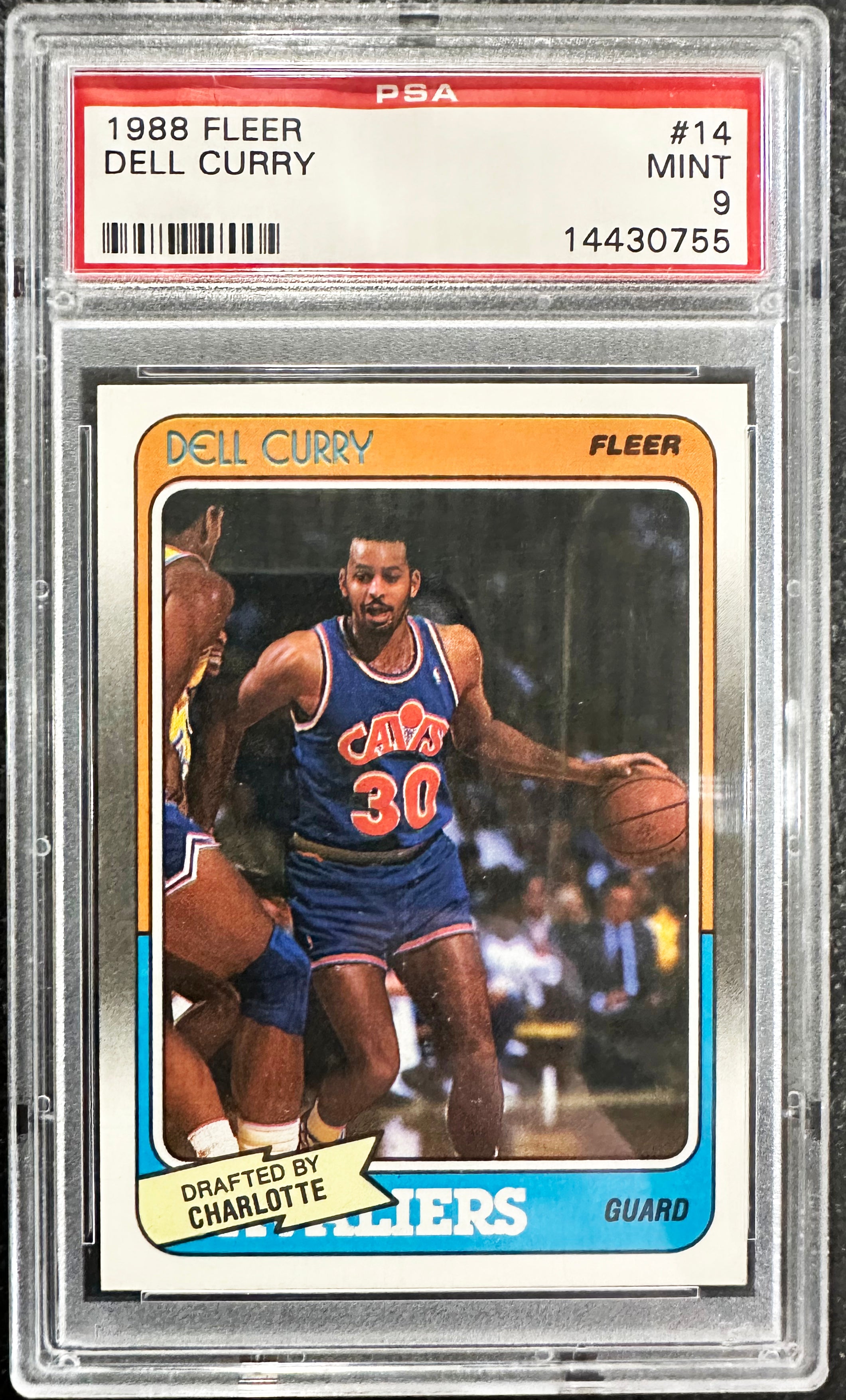 1988 Fleer Dell Curry #14 PSA 9 Rookie Basketball Card - Perfect for Collectors & Sports Memorabilia Enthusiasts