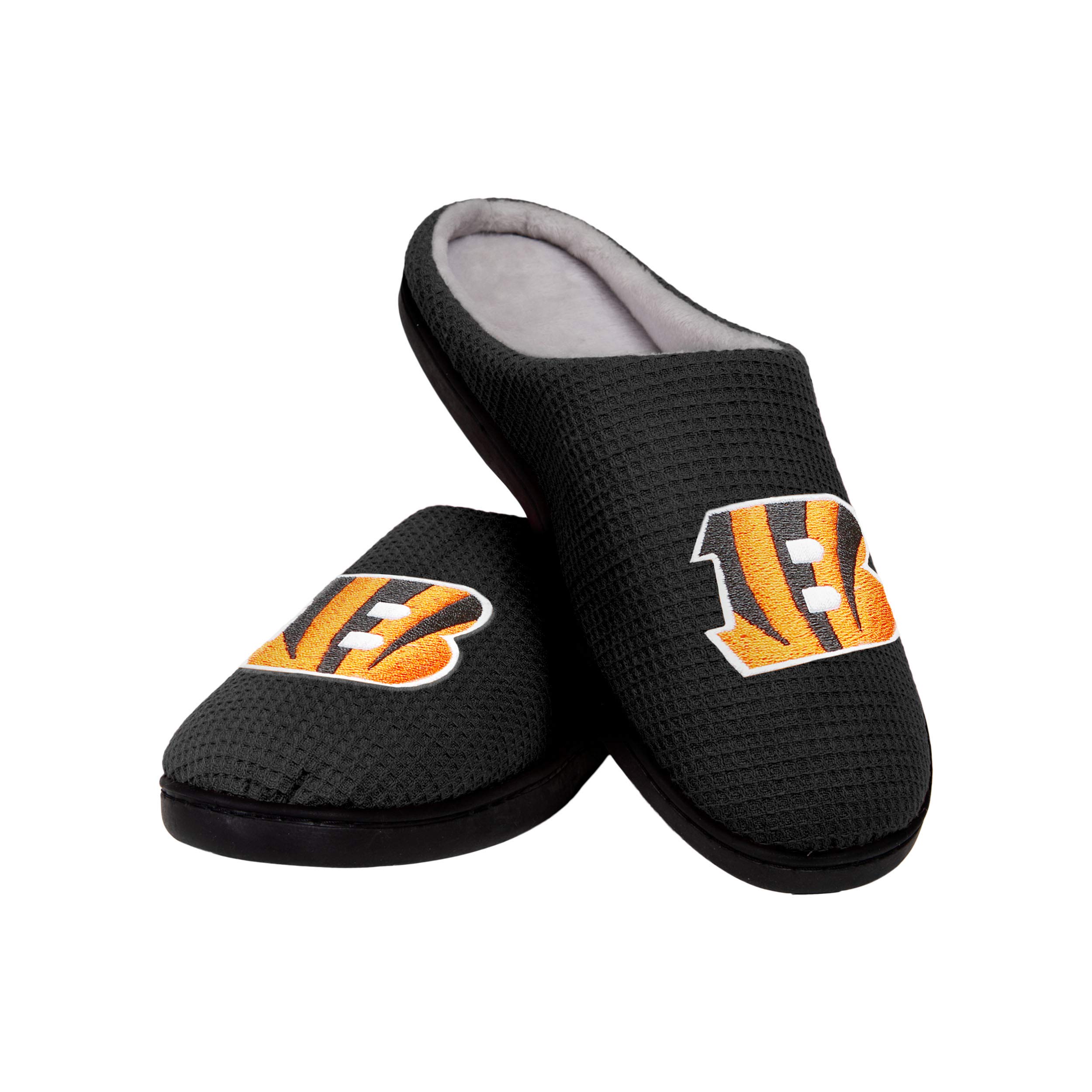 FOCO Men's NFL Team Logo Memory Foam Slide Slippers - Comfortable House Shoes for Indoor/Outdoor Wear - Perfect for Lounging, Travel & Gameday Support