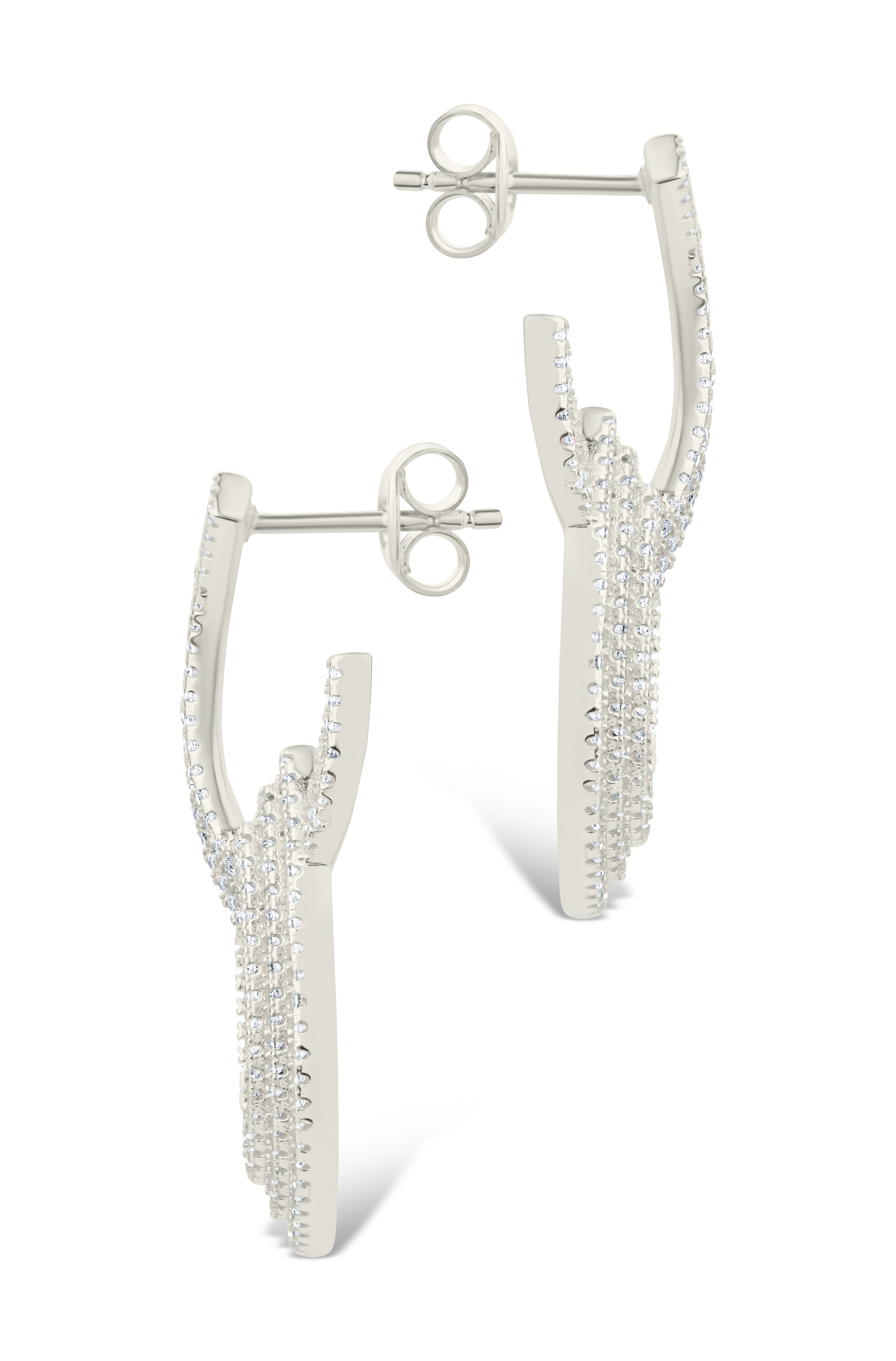 Lilah CZ Interlocking Drop Stud Earrings for Women - Elegant Cubic Zirconia Dangle Earrings for Party, Wedding & Everyday Wear