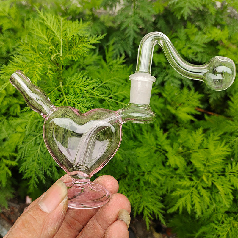 Mini Heart Glass Joint Bubbler - Smart Portable & Lightweight Water Pipe for Smooth Smoking | Perfect for Travel, Home Use & Outdoor Activities