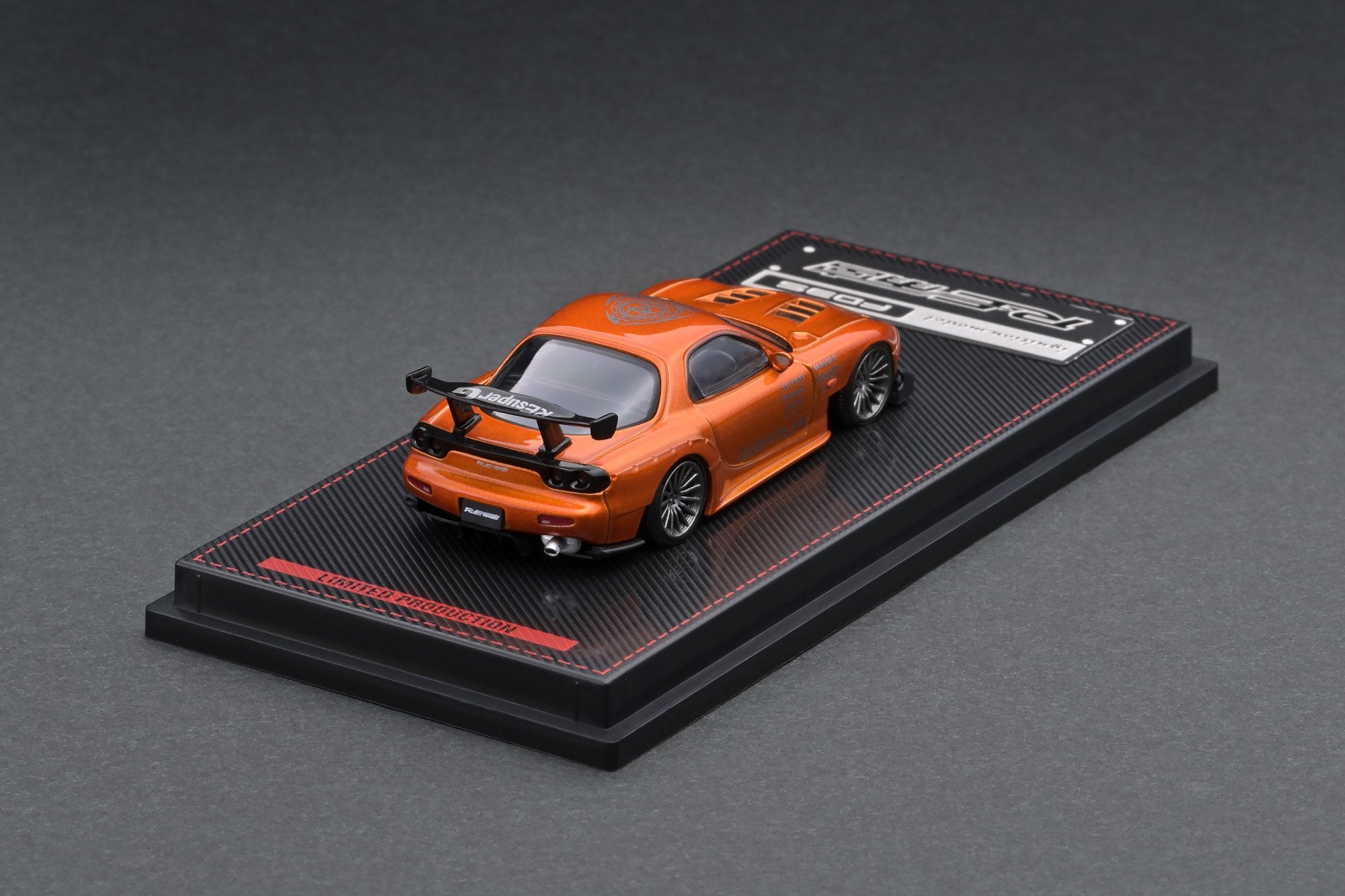 1:64 Scale Mazda RX-7 FD3S RE Amemiya Orange Metallic Diecast Model Car - Collectible Toy for Display, Racing Enthusiasts & JDM Car Lovers