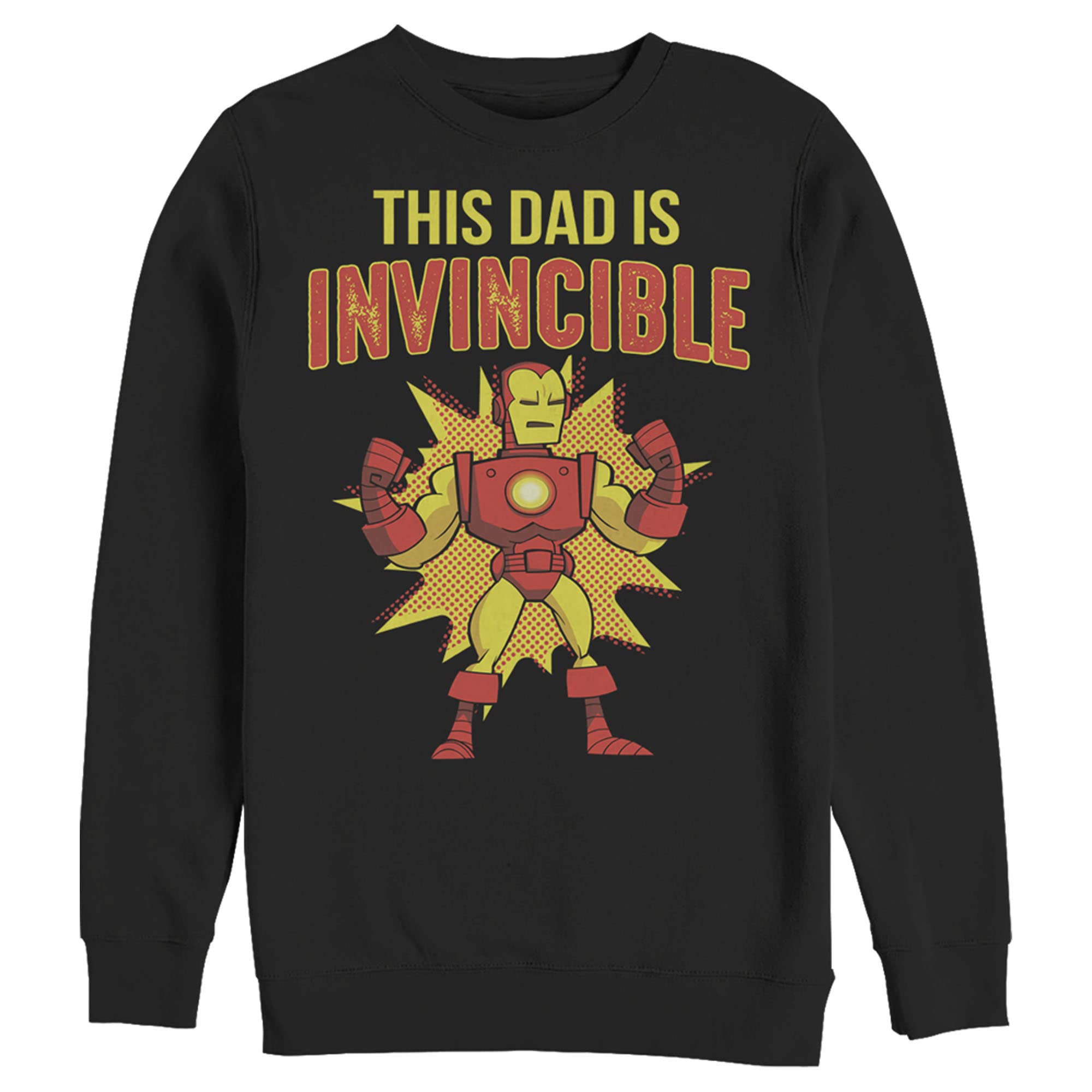 Marvel Iron Man Cartoon Sweatshirt for Men - This Dad is Invincible Graphic Hoodie | Superhero Gift for Father's Day, Birthday & Casual Wear