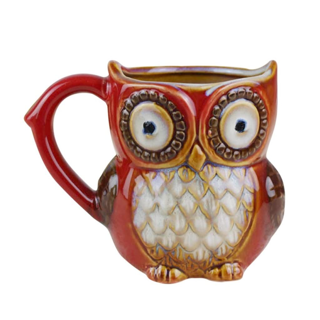Adorable 3D Cartoon Owl Coffee Mug - 300ml Ceramic Tea Cup for Breakfast, Milk Tea & Hot Drinks - Cute Animal-Themed Home Decor Gift for Christmas & Daily Use (13x9x9.5cm) - Perfect for Office, Kitchen & Cozy Morning Routines