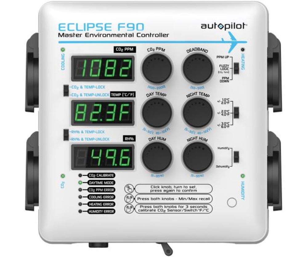 Hydrofarm Autopilot APE4200 Eclipse F90 Master Environmental Controller - Humidity, Temperature & CO2 Monitor for Grow Tents & Greenhouses - Perfect for Indoor Gardening & Hydroponics Systems