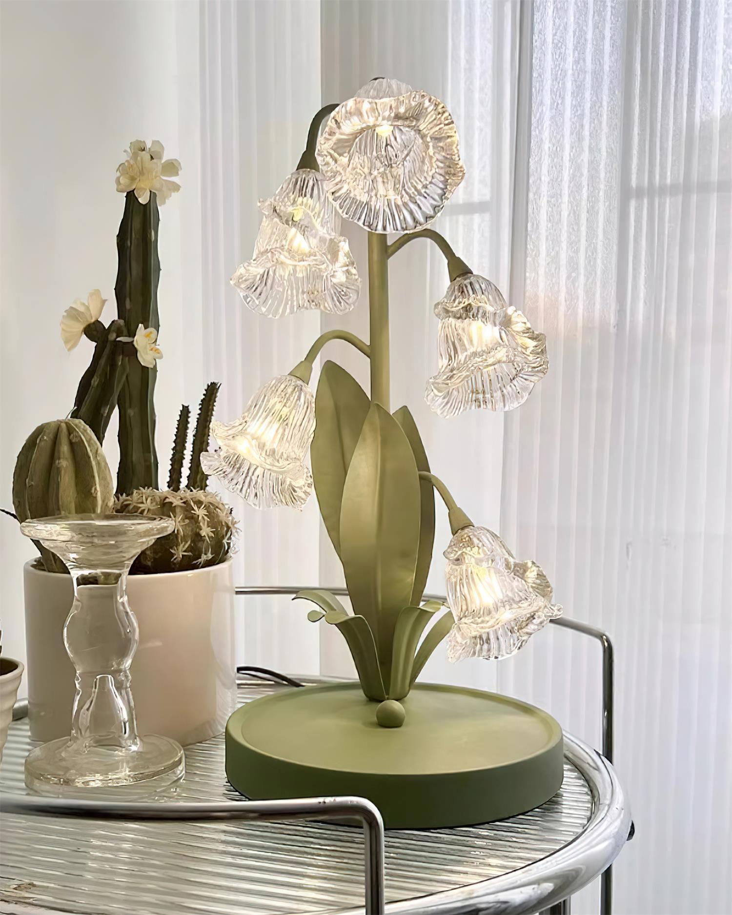 Modern Green Table Lamp - Energy Efficient LED Desk Light for Bedroom, Office & Living Room - Stylish Home Decor & Reading Light