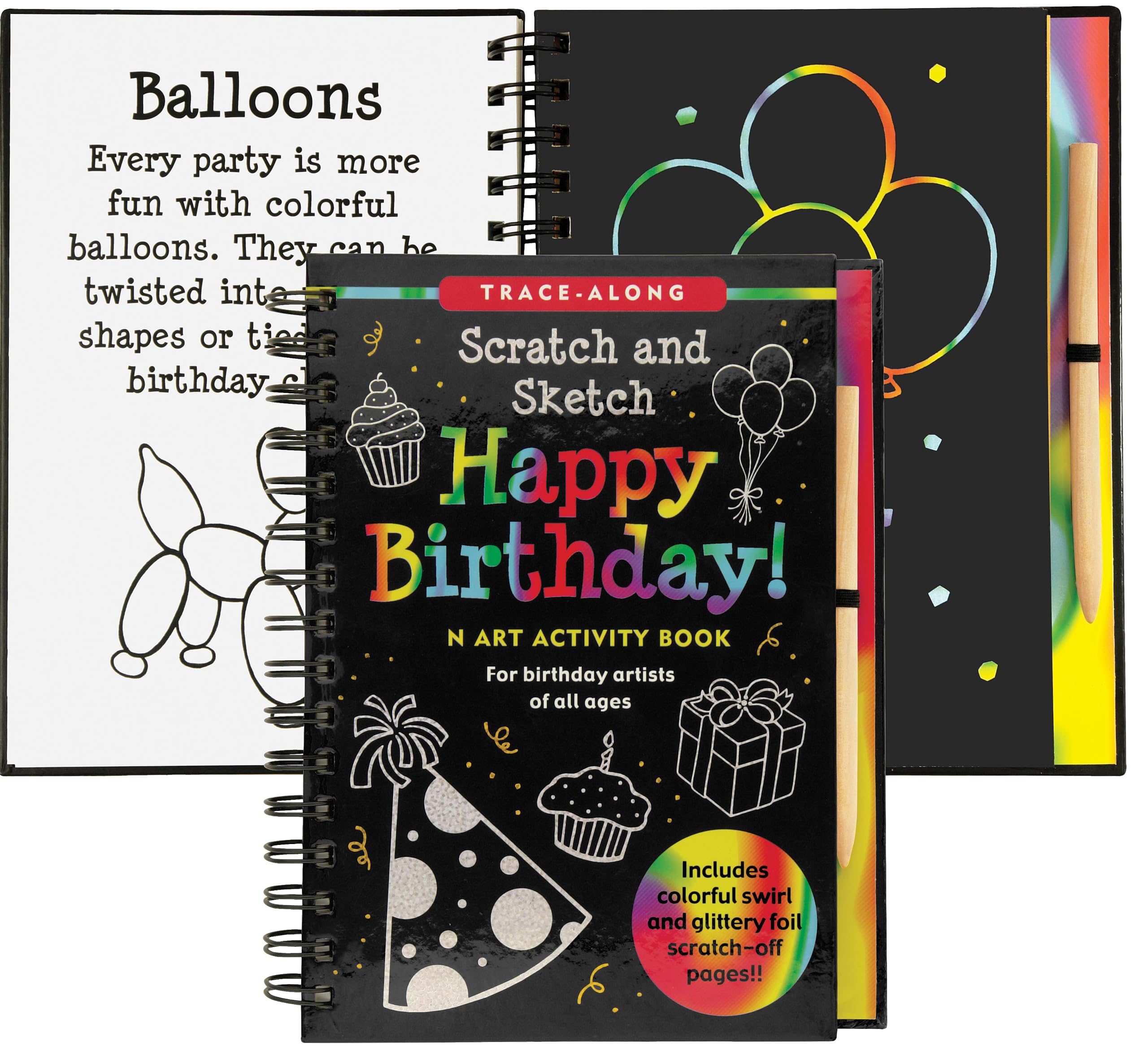Happy Birthday Scratch & Sketch Art Activity Book for All Ages - Trace-Along Creative Fun - Perfect for Birthday Parties, Gifts & Family Bonding