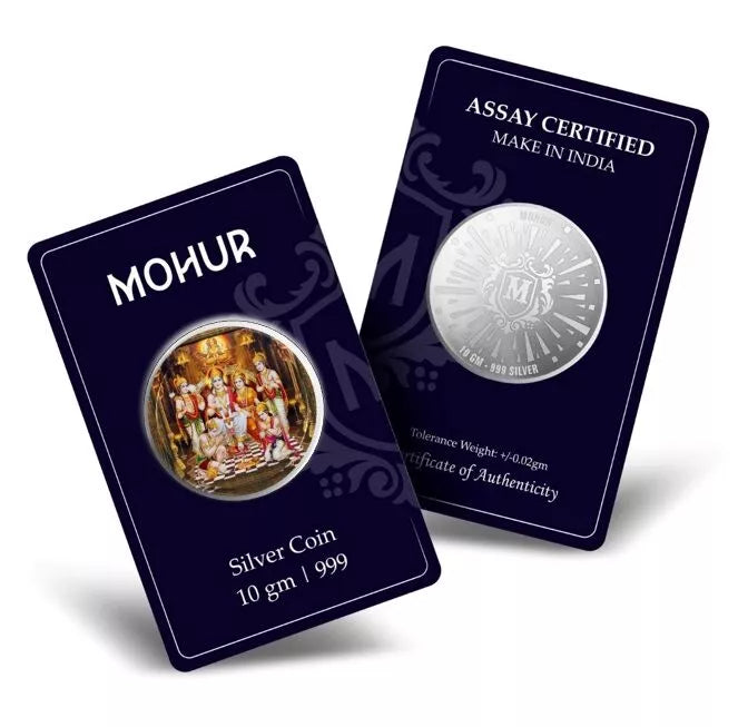 999 Pure Silver Ram Darbar 5 Grams Coin (Design 26) - Hindu Religious Collectible for Puja, Gifting & Investment | Divine Home Decor & Spiritual Offering