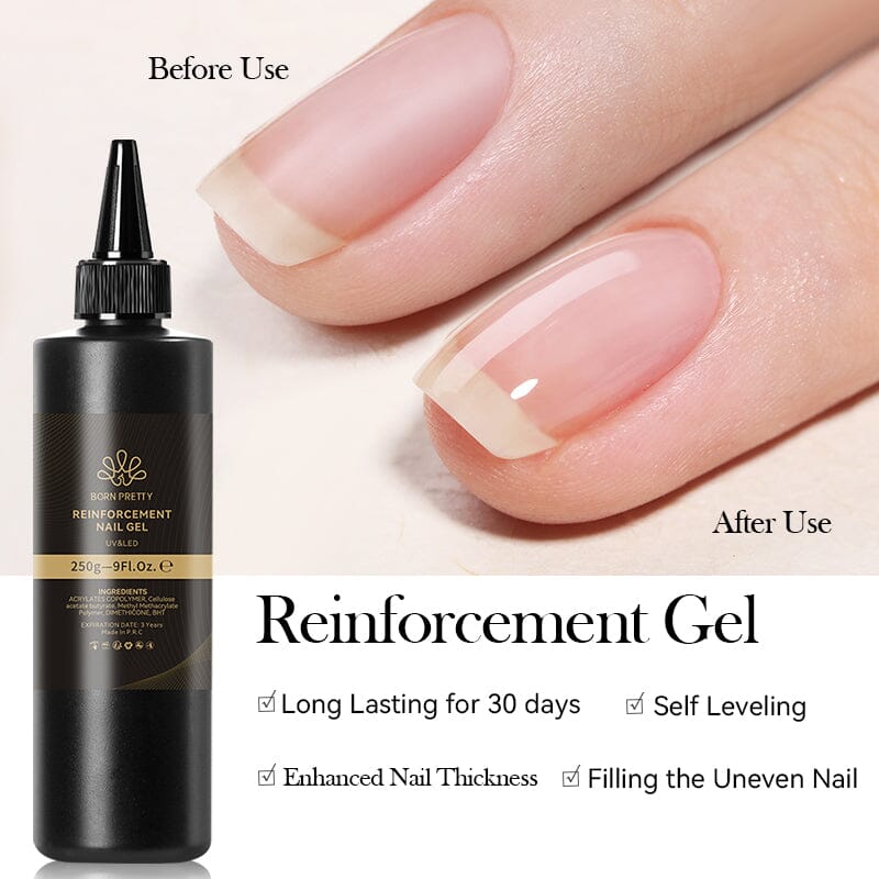 250g Reinforcement Gel - Strong Nail Strengthener for Weak & Brittle Nails - Perfect for Manicures & Nail Care at Home