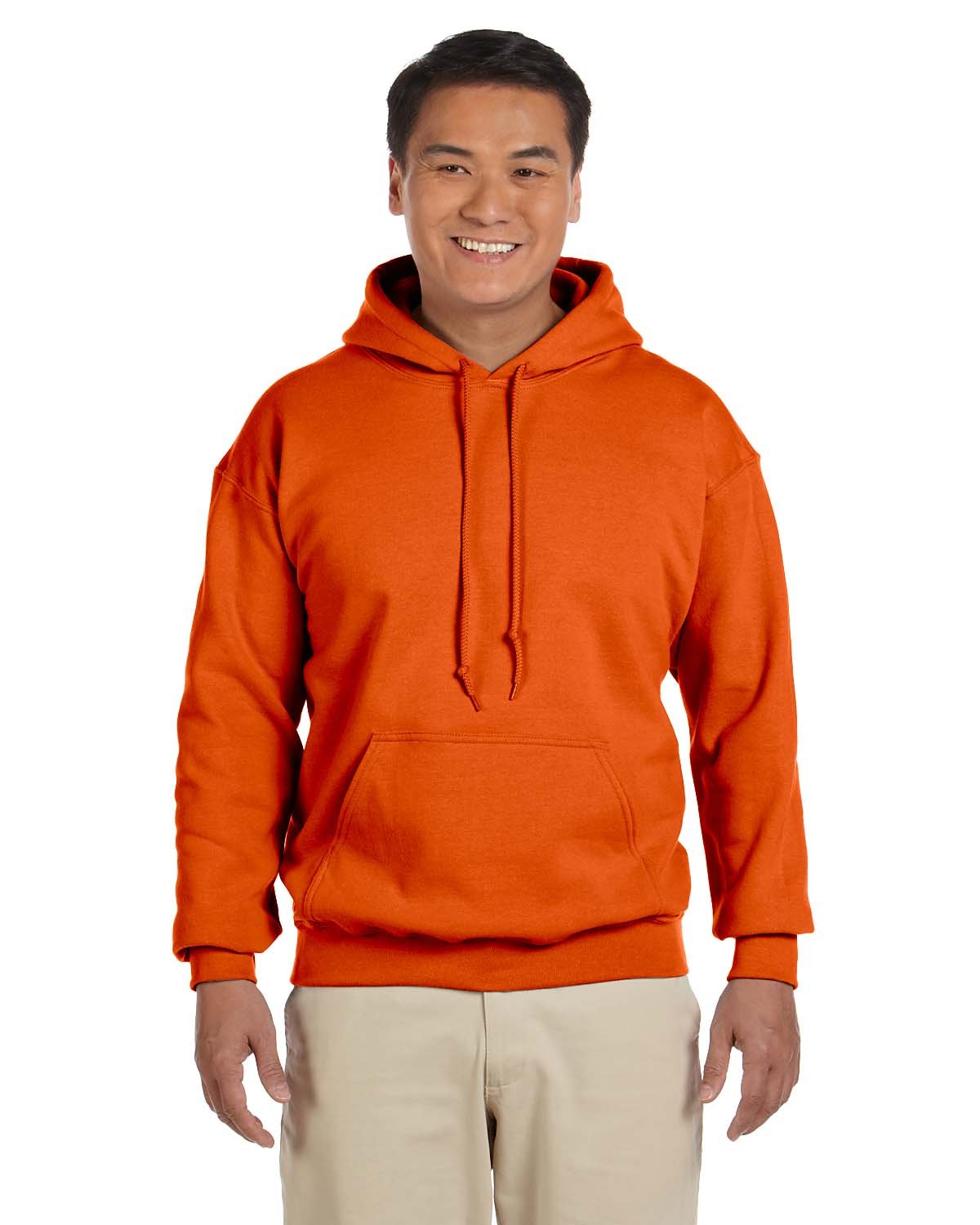 Gildan G185 7.75 oz 50/50 Heavy Blend Hoodie - Men's Medium Orange Pullover Sweatshirt for Casual Wear, Gym & Outdoor Activities