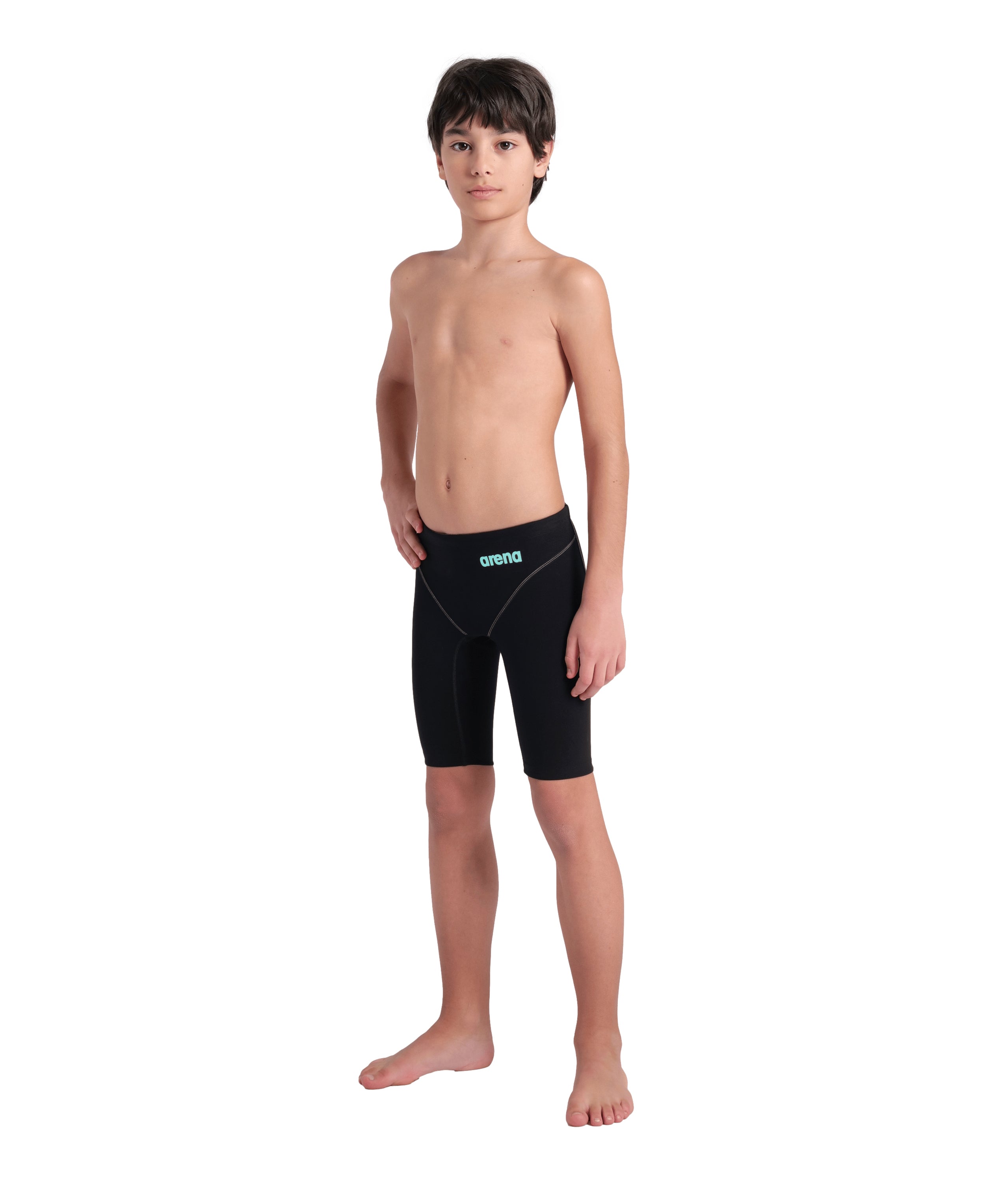 Boys Powerskin Impulso Jammer Swimwear - Black/Teal - Competitive Swimsuits for Kids, Training & Pool Performance