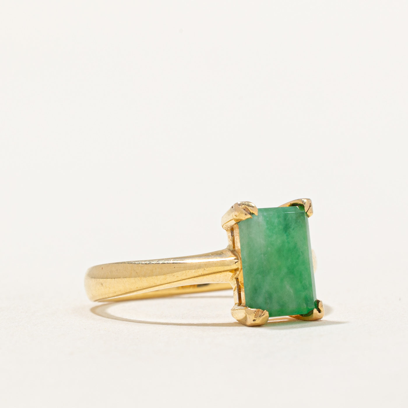 1.30ct Natural Jade Solitaire Ring - Size 5.25 - Elegant Green Gemstone Jewelry for Women - Perfect for Weddings, Anniversaries & Special Occasions