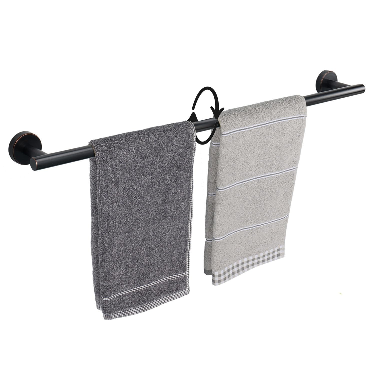 Premium TocTen SUS304 Stainless Steel Bath Towel Bar - Heavy Duty Wall Mounted 24-Inch Oil Rubbed Bronze Towel Holder for Bathroom, Spa & Luxury Hotels - Durable Rustproof Towel Rack for Showers, Powder Rooms & Guest Suites