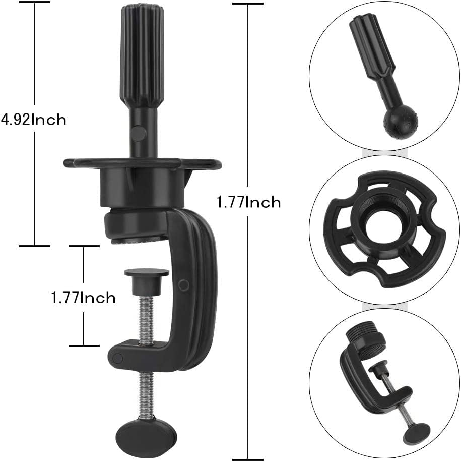 Professional Black VIVIAN Wig Mannequin Head Stand with Clamp - 1 Pack Cosmetology Training Mannequin Holder for Hairstyling, Cutting & Styling Practice - Perfect for Salon, Beauty School & Home Use