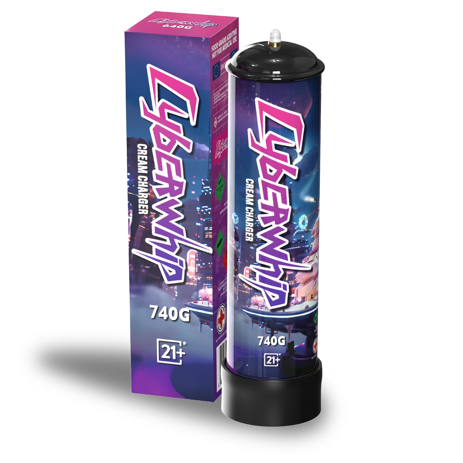 Premium 1.1L Nitrous Oxide (N2O) Whipped Cream Charger - 740g Food Grade Canister for Professional Desserts & Coffee Shops - Perfect for Making Fluffy Whipped Cream, Dessert Toppings & Barista Creations