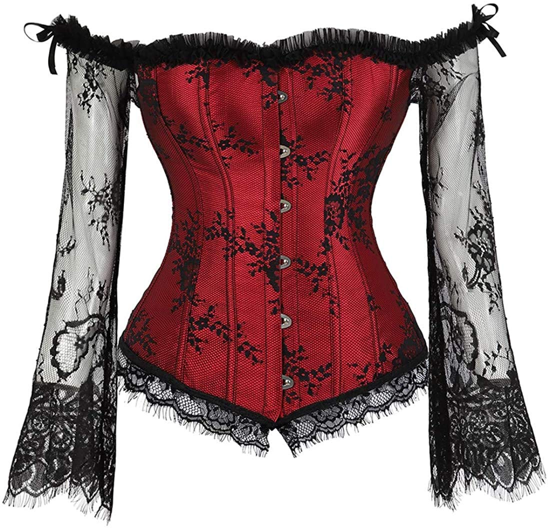 Plus Size Corset for Women - Floral Pleated Overbust Waist Cincher Bustier Top | Vintage Lingerie for Curvy Figures | Perfect for Burlesque, Cosplay & Special Occasions