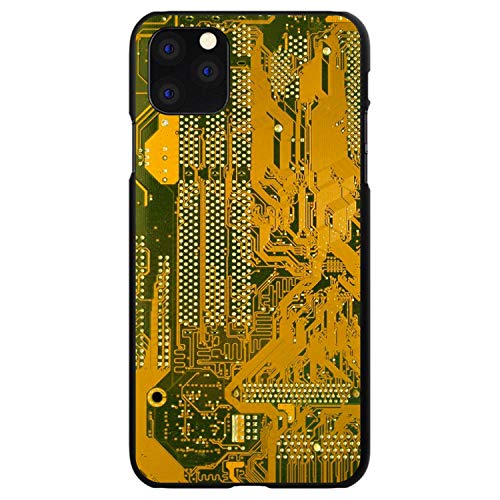 Yellow Circuit Board Image On Black Case