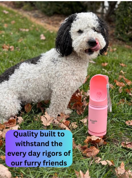 **Stainless Steel Dog Travel Water Bottle - Vacuum Insulated Portable Pet Water Dispenser with Snack Container for Dogs - Perfect for Hiking, Walking, Camping & Outdoor Adventures (Lavender)**