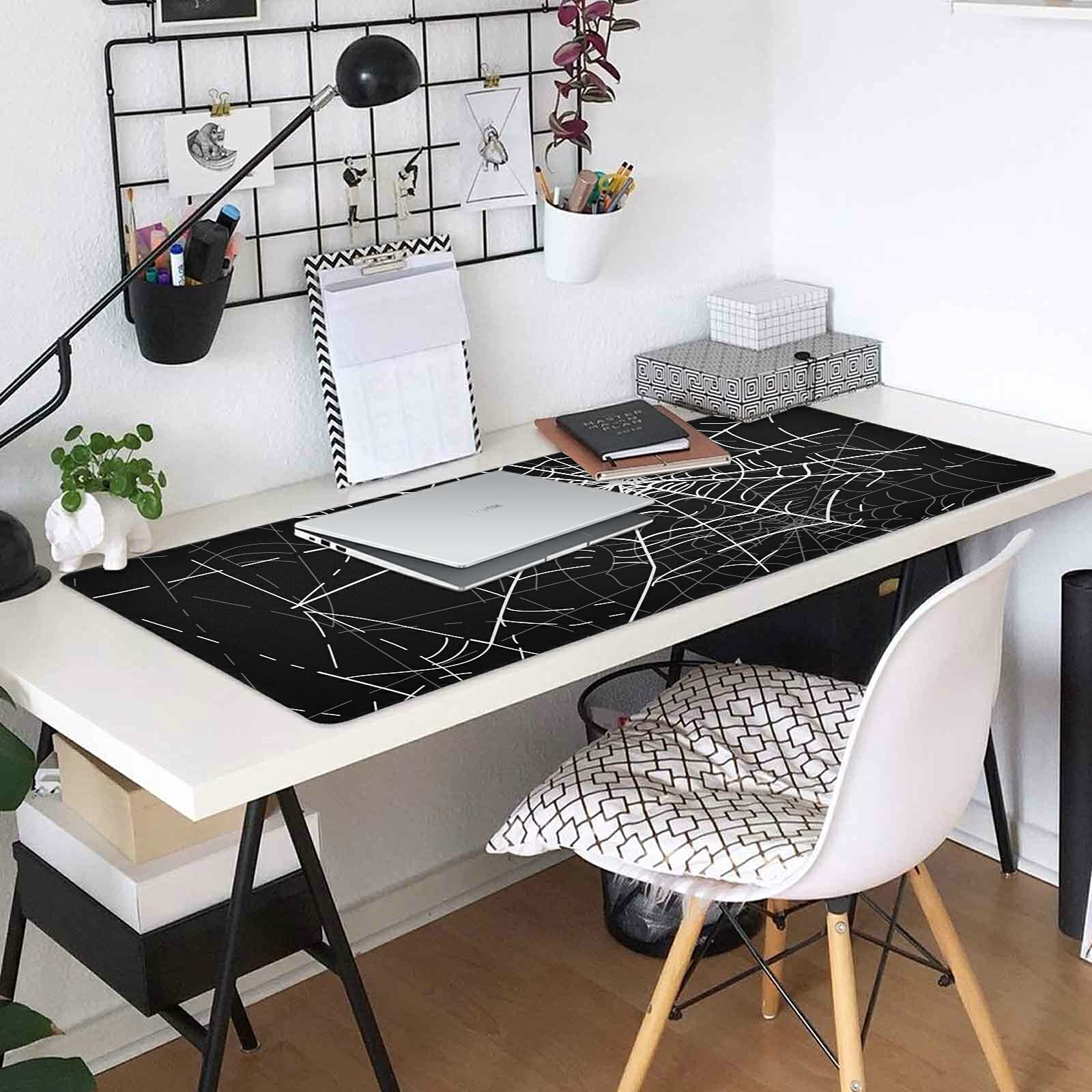 Large Spiders Web Gaming Mouse Pad - Non-Slip Desk Mat for Computer & Laptop (31.5x11.8 Inches) - Perfect for Gaming, Office Work & Home Use