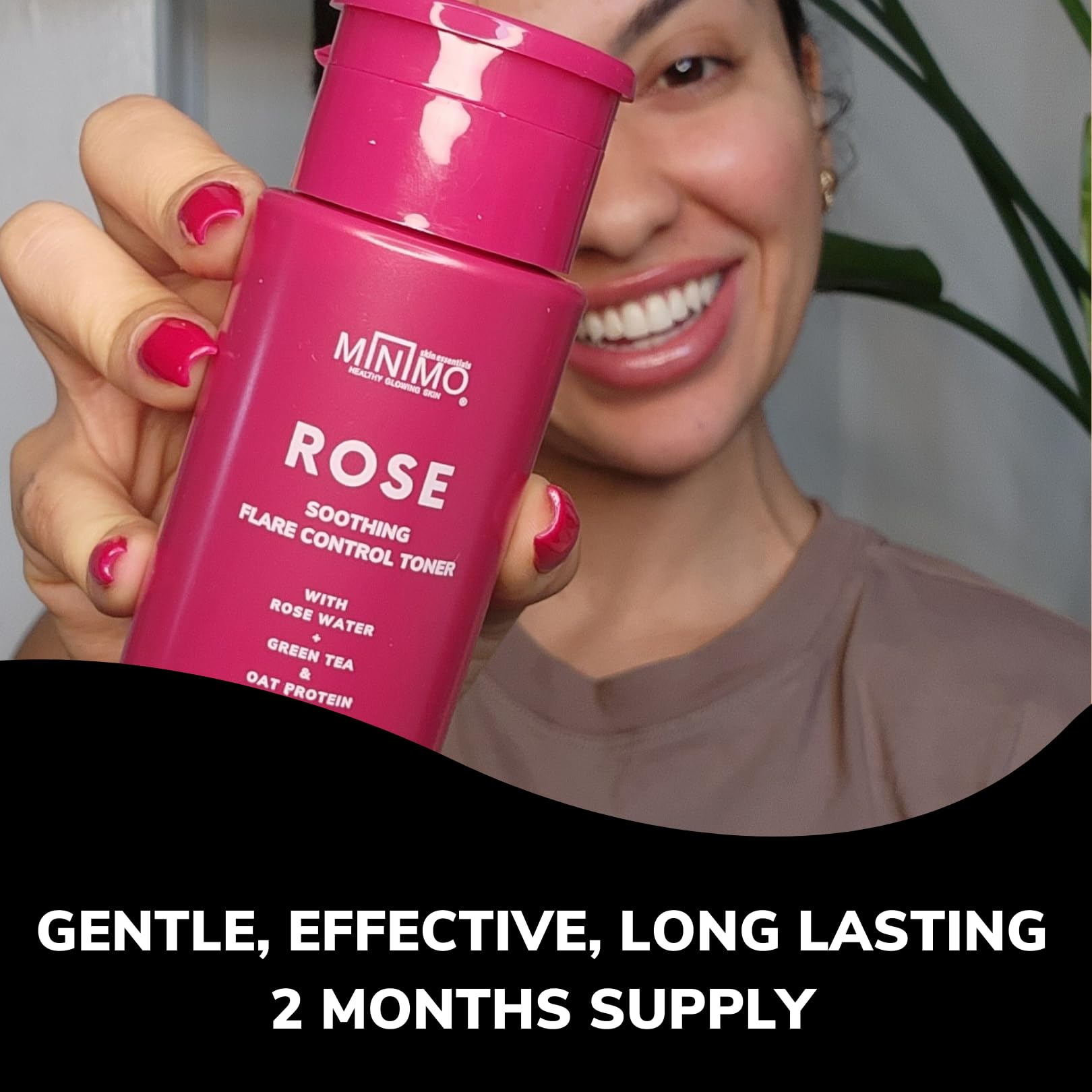Minimo Rose Soothing Flare Control Toner for Face - Hydrating & Calming Facial Toner for Sensitive Skin | Perfect for Post-Cleansing & Before Moisturizing