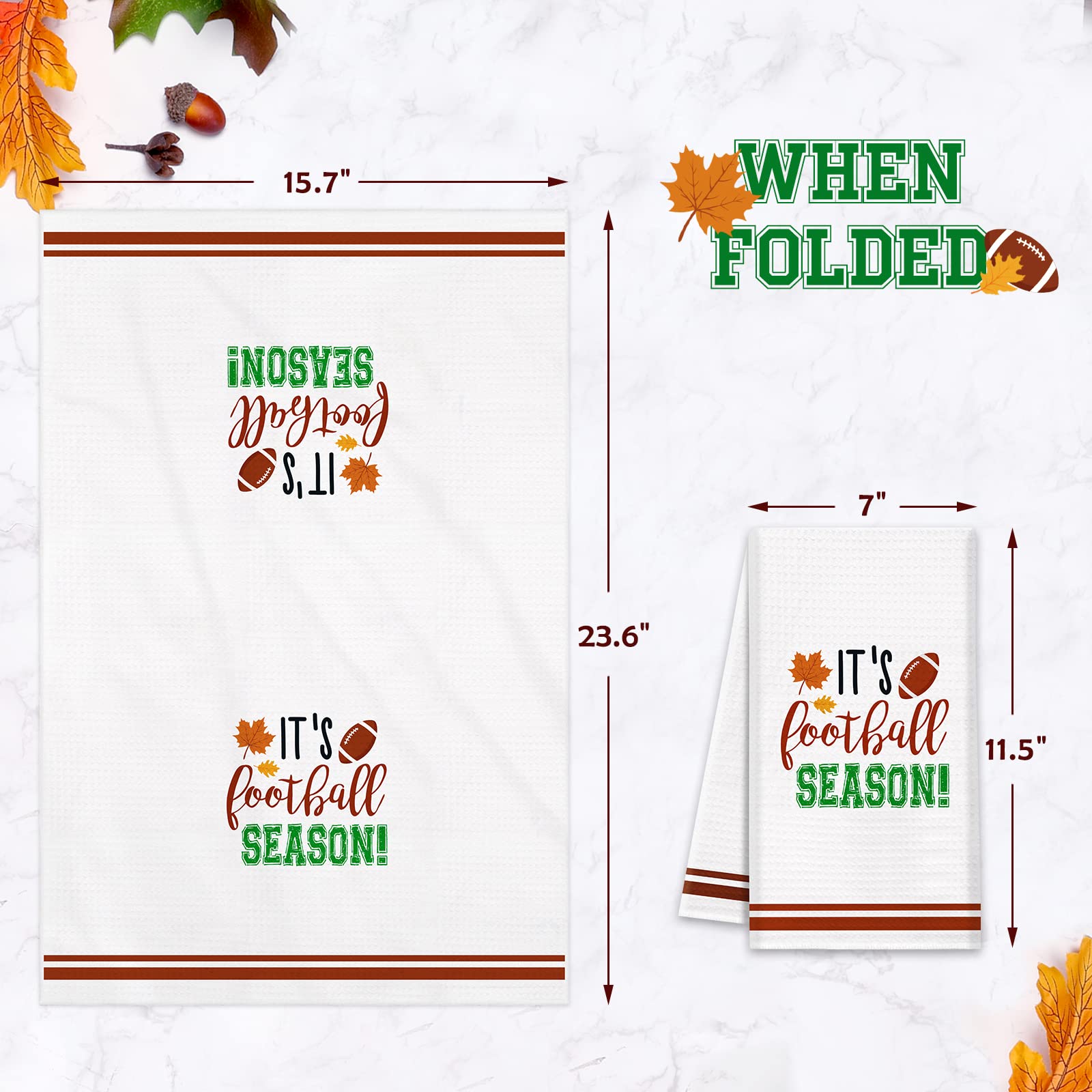 Vansolinne Football Themed Kitchen Towels Set of 4 - 15.7
