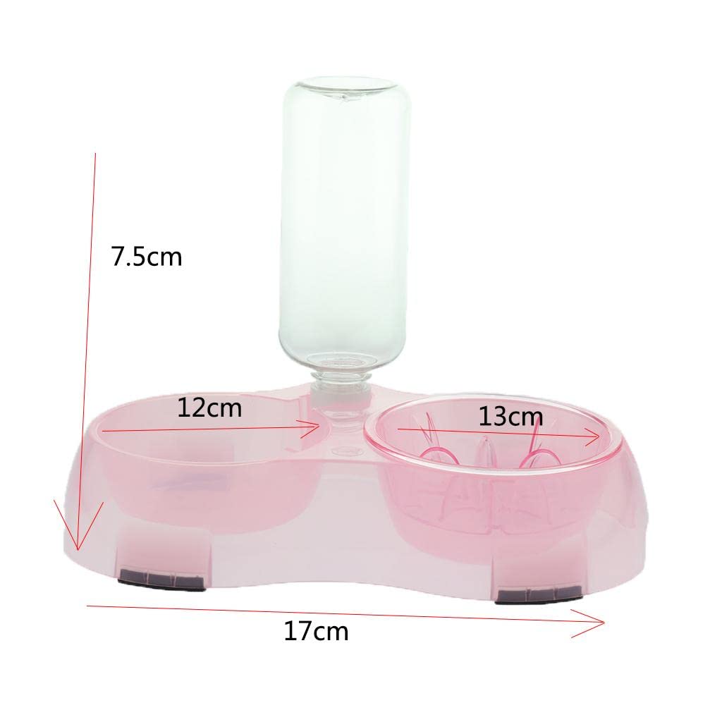 Automatic Pet Feeder and Waterer for Dogs & Cats - Pink Food & Water Bowl with Timer, Perfect for Home, Travel, and Crate Training
