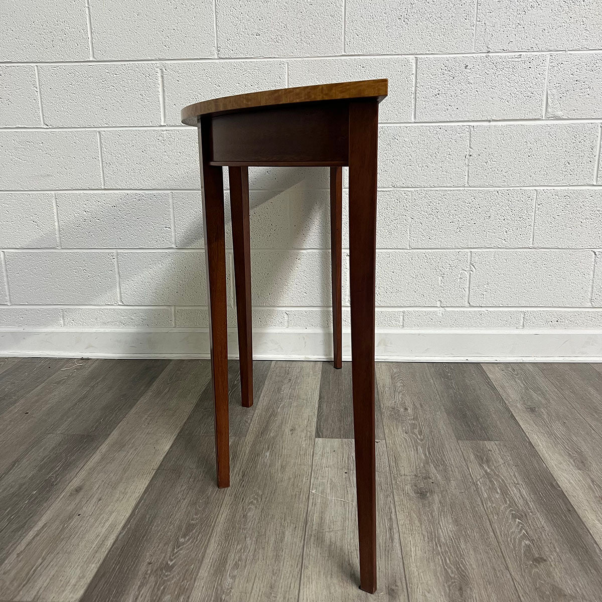Stylish Demi Lune End Table - Half Moon Nightstand with Storage Shelf - Perfect for Living Room, Bedroom or Entryway Decor