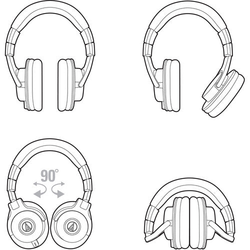 Audio Technica ATH-M40X Professional Studio Monitor Headphones - Over-Ear Closed-Back for Recording, Mixing & DJing - Perfect for Home Studios, Podcasting & Music Production