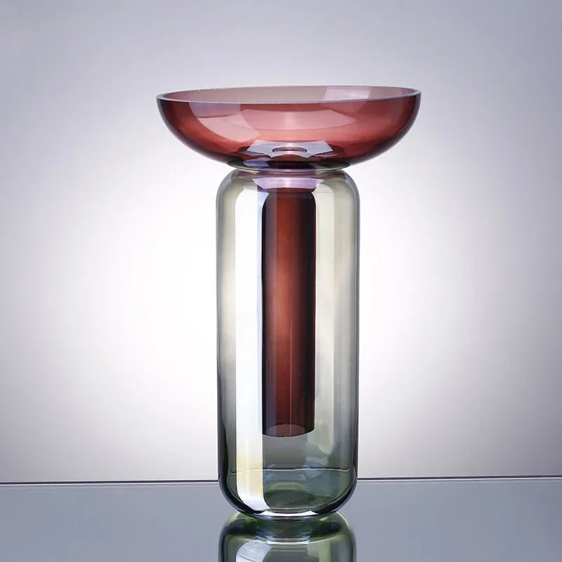 Modern Minimalist Glass Vase - Elegant Home Decor for Centerpieces, Wedding Flowers & Tabletop Arrangements