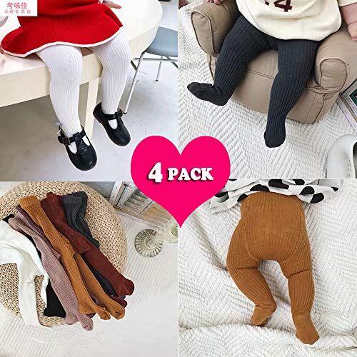 CECORC Baby Girls Cable Knit Leggings - Soft Cotton Thick Tights for Toddlers 1-10T - Warm Winter Stockings for Infants & Kids - Perfect for Playtime, Daycare & Family Outings