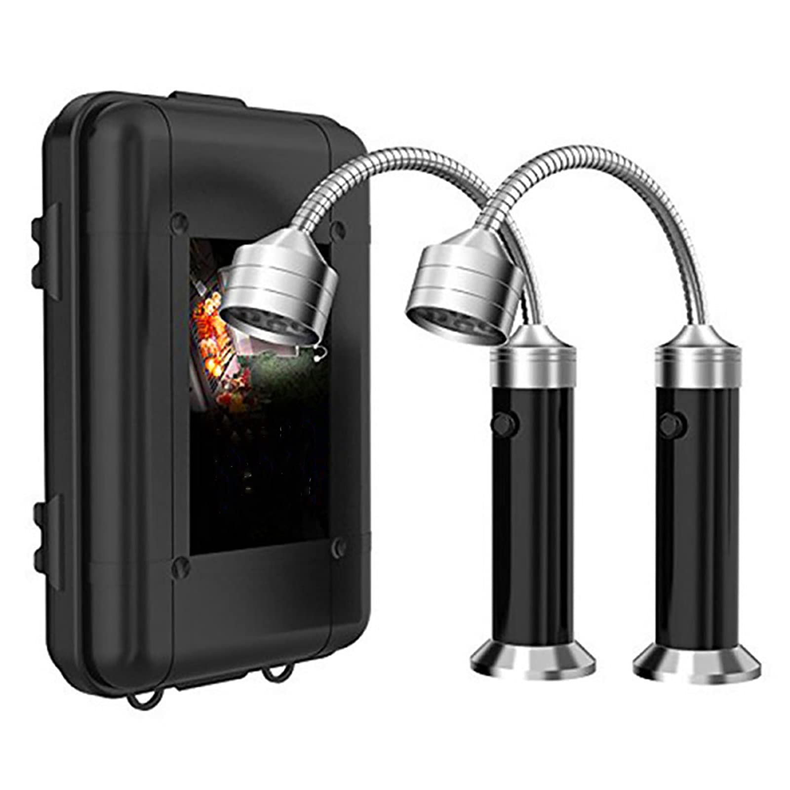 Super Bright LED BBQ Grill Lights with Powerful Magnetic Base - 360° Flexible Gooseneck & Storage Box - 2 Pack Outdoor Cooking Lights for Grilling, Camping, and Backyard Barbecues